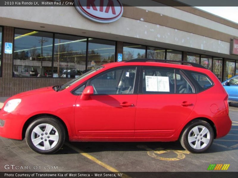 Molten Red / Gray 2010 Kia Rondo LX