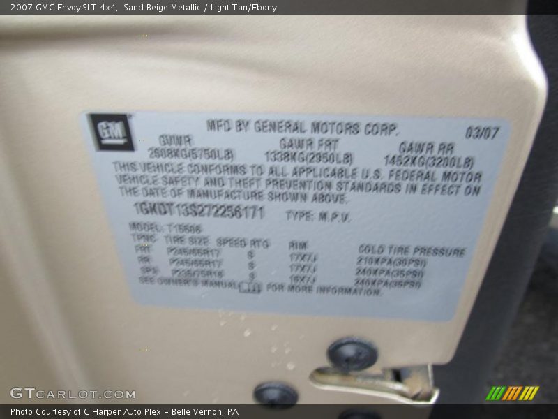 Sand Beige Metallic / Light Tan/Ebony 2007 GMC Envoy SLT 4x4