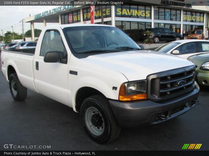 Oxford White / Medium Graphite 2000 Ford F350 Super Duty XL Regular Cab