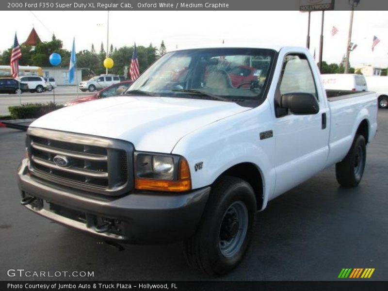 Oxford White / Medium Graphite 2000 Ford F350 Super Duty XL Regular Cab