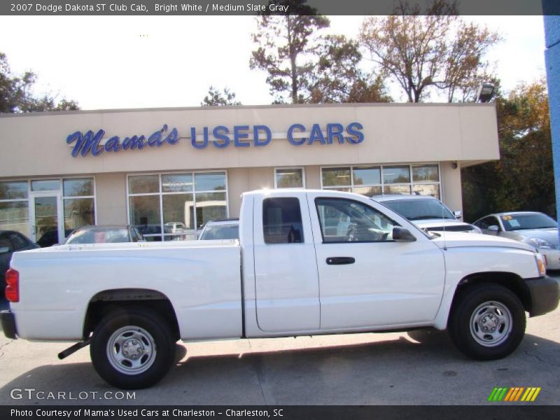 Bright White / Medium Slate Gray 2007 Dodge Dakota ST Club Cab