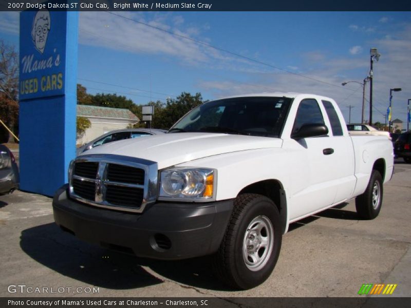 Bright White / Medium Slate Gray 2007 Dodge Dakota ST Club Cab