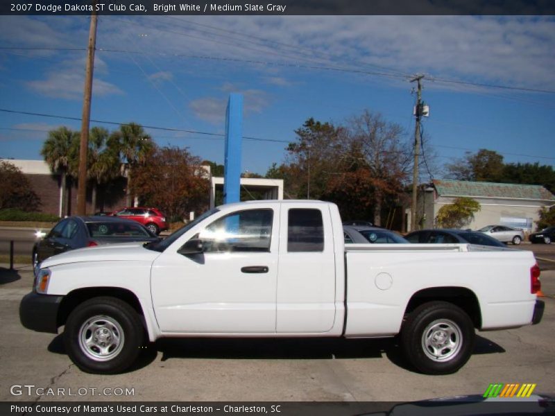 Bright White / Medium Slate Gray 2007 Dodge Dakota ST Club Cab