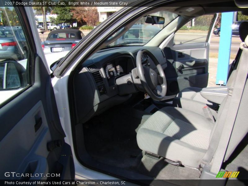 Bright White / Medium Slate Gray 2007 Dodge Dakota ST Club Cab