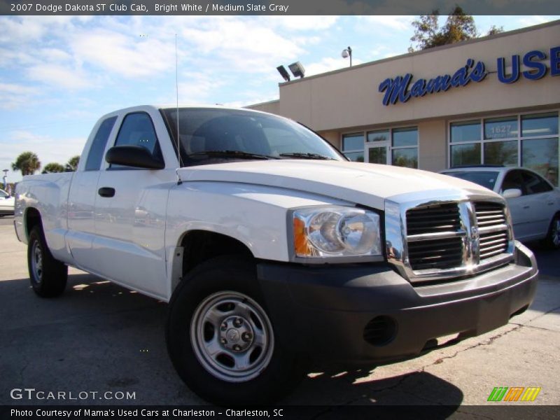 Bright White / Medium Slate Gray 2007 Dodge Dakota ST Club Cab