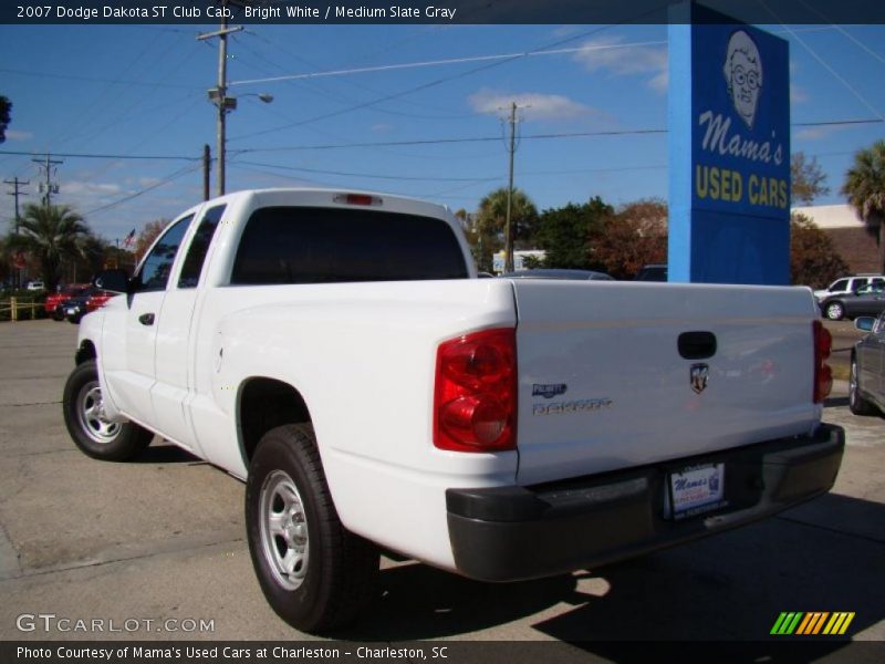 Bright White / Medium Slate Gray 2007 Dodge Dakota ST Club Cab
