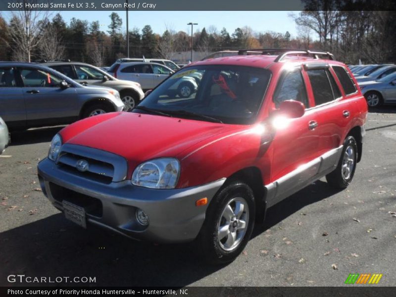 Canyon Red / Gray 2005 Hyundai Santa Fe LX 3.5
