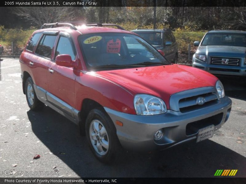 Canyon Red / Gray 2005 Hyundai Santa Fe LX 3.5
