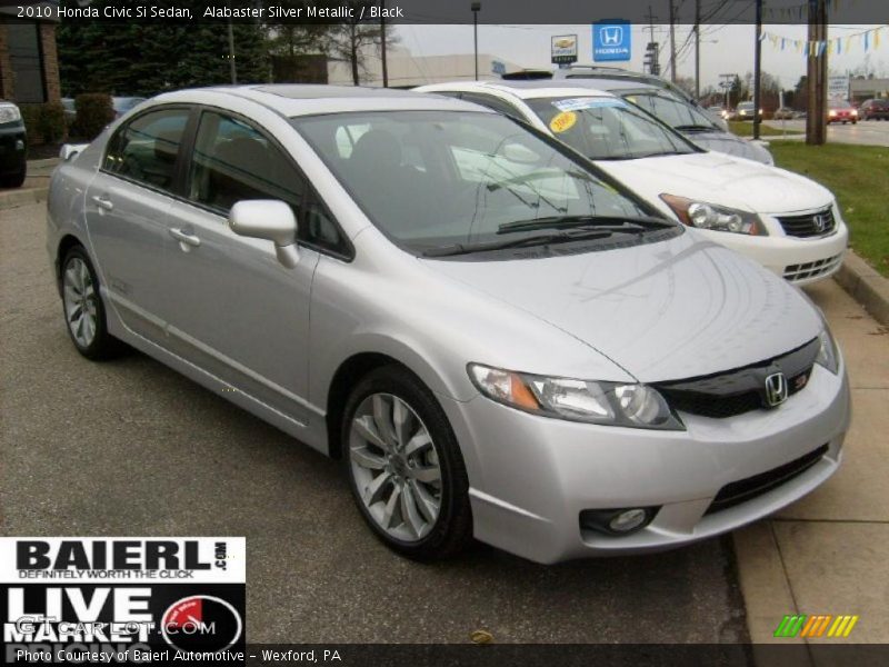 Alabaster Silver Metallic / Black 2010 Honda Civic Si Sedan