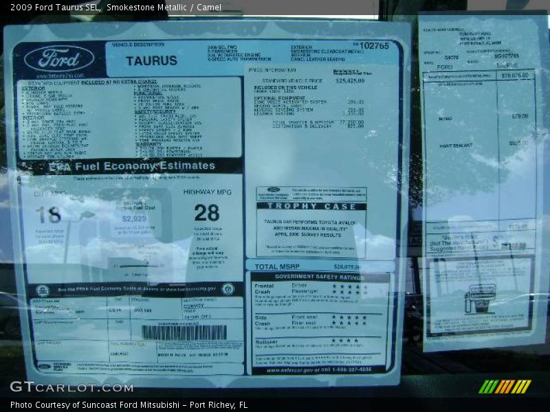 Smokestone Metallic / Camel 2009 Ford Taurus SEL