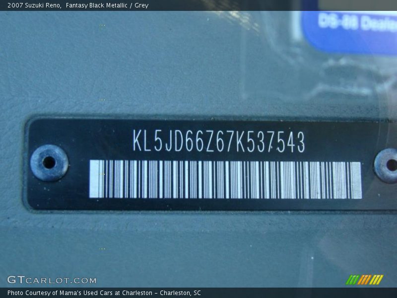 Fantasy Black Metallic / Grey 2007 Suzuki Reno