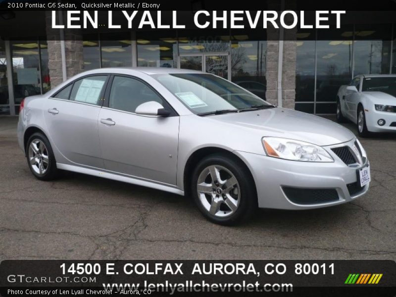 Quicksilver Metallic / Ebony 2010 Pontiac G6 Sedan
