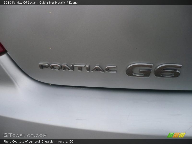 Quicksilver Metallic / Ebony 2010 Pontiac G6 Sedan