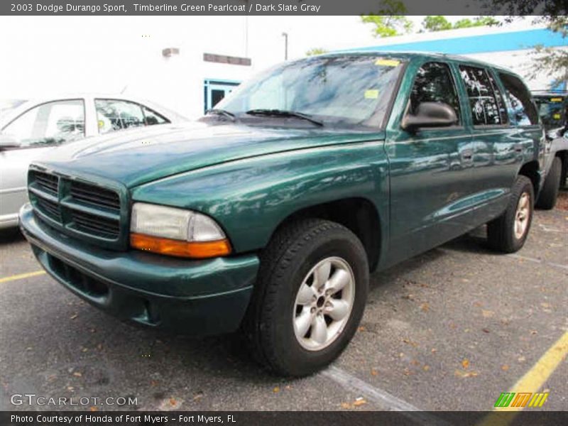 Timberline Green Pearlcoat / Dark Slate Gray 2003 Dodge Durango Sport