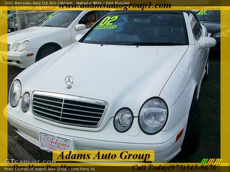 Alabaster White / Dark Blue/Ash 2002 Mercedes-Benz CLK 430 Cabriolet