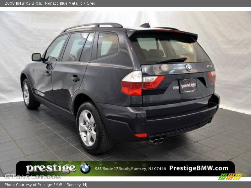Monaco Blue Metallic / Grey 2008 BMW X3 3.0si