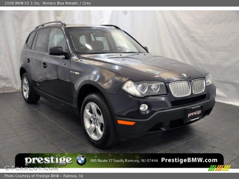 Monaco Blue Metallic / Grey 2008 BMW X3 3.0si