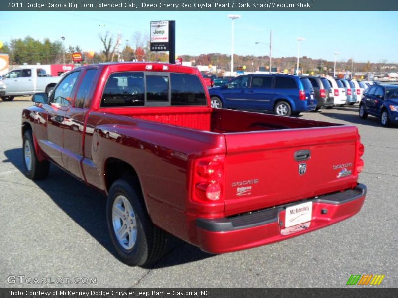 Deep Cherry Red Crystal Pearl / Dark Khaki/Medium Khaki 2011 Dodge Dakota Big Horn Extended Cab