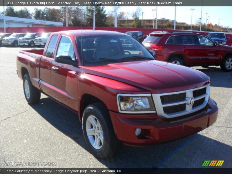 Deep Cherry Red Crystal Pearl / Dark Khaki/Medium Khaki 2011 Dodge Dakota Big Horn Extended Cab