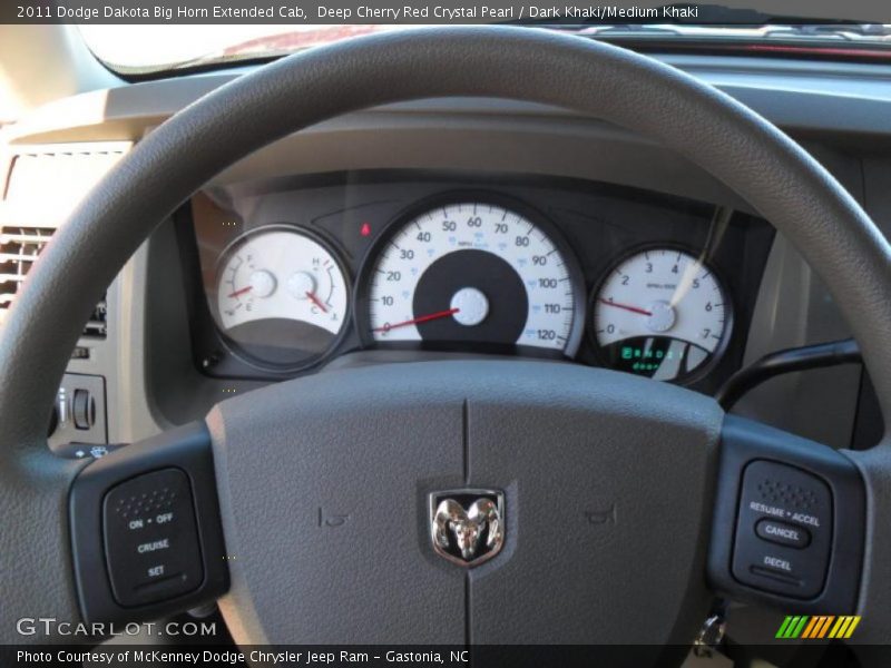 Deep Cherry Red Crystal Pearl / Dark Khaki/Medium Khaki 2011 Dodge Dakota Big Horn Extended Cab
