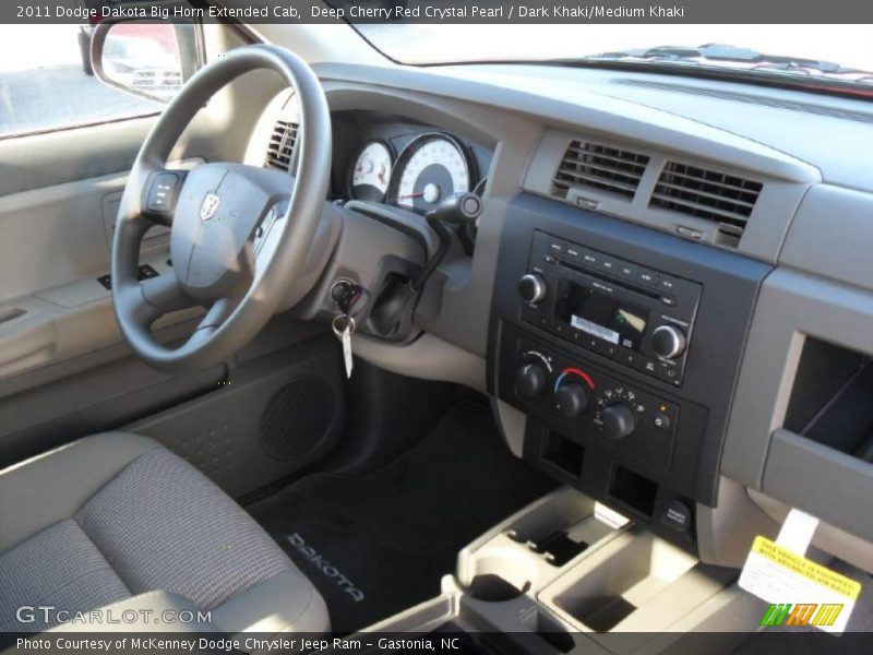 Deep Cherry Red Crystal Pearl / Dark Khaki/Medium Khaki 2011 Dodge Dakota Big Horn Extended Cab