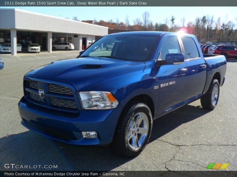 Deep Water Blue Pearl / Dark Slate Gray 2011 Dodge Ram 1500 Sport Crew Cab