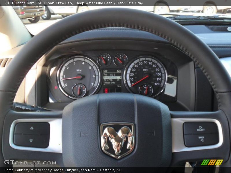 Deep Water Blue Pearl / Dark Slate Gray 2011 Dodge Ram 1500 Sport Crew Cab
