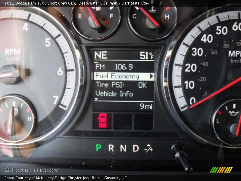 Deep Water Blue Pearl / Dark Slate Gray 2011 Dodge Ram 1500 Sport Crew Cab
