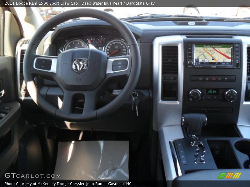Deep Water Blue Pearl / Dark Slate Gray 2011 Dodge Ram 1500 Sport Crew Cab