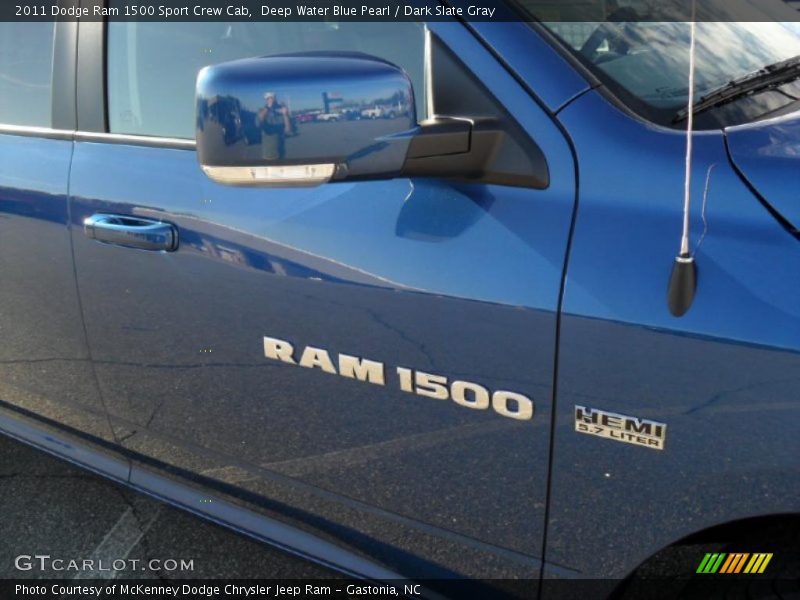 Deep Water Blue Pearl / Dark Slate Gray 2011 Dodge Ram 1500 Sport Crew Cab