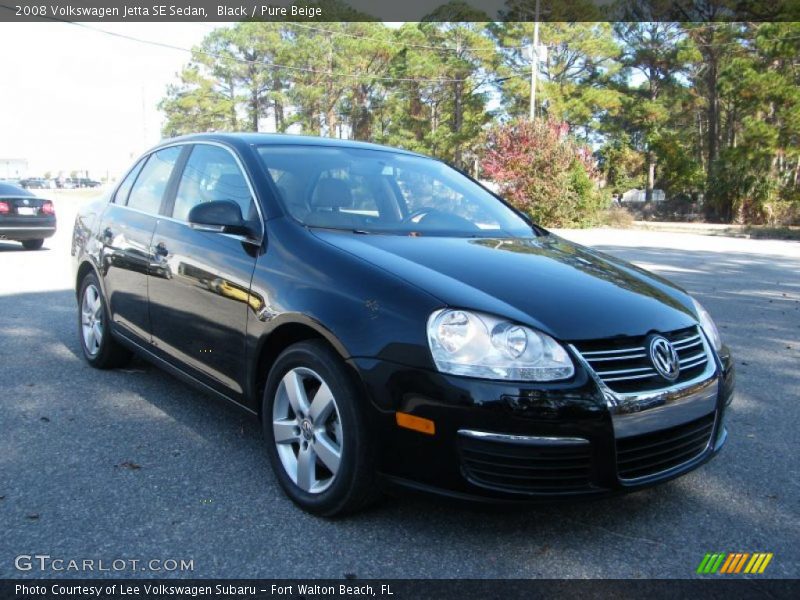 Black / Pure Beige 2008 Volkswagen Jetta SE Sedan