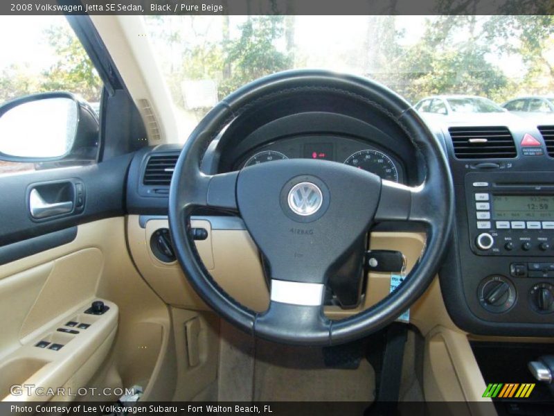Black / Pure Beige 2008 Volkswagen Jetta SE Sedan