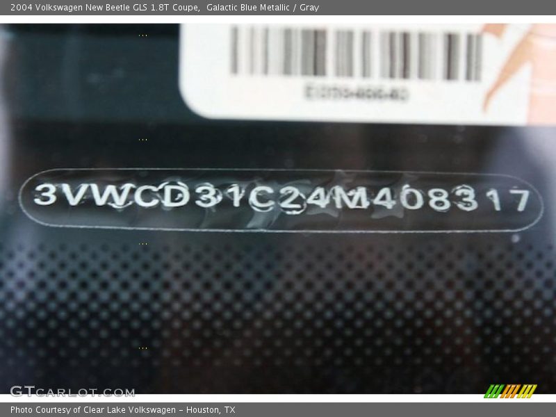 Galactic Blue Metallic / Gray 2004 Volkswagen New Beetle GLS 1.8T Coupe