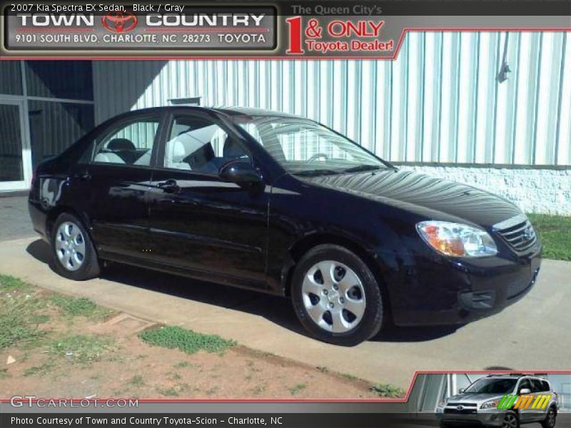 Black / Gray 2007 Kia Spectra EX Sedan