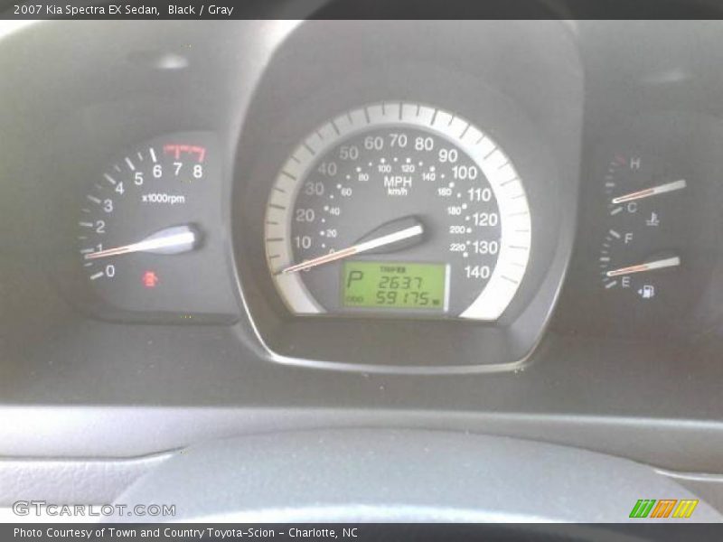 Black / Gray 2007 Kia Spectra EX Sedan