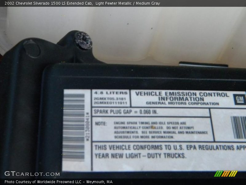 Light Pewter Metallic / Medium Gray 2002 Chevrolet Silverado 1500 LS Extended Cab
