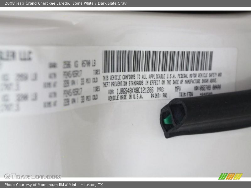 Stone White / Dark Slate Gray 2008 Jeep Grand Cherokee Laredo