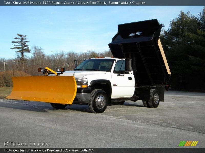 Summit White / Graphite 2001 Chevrolet Silverado 3500 Regular Cab 4x4 Chassis Plow Truck