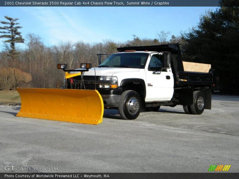Summit White / Graphite 2001 Chevrolet Silverado 3500 Regular Cab 4x4 Chassis Plow Truck