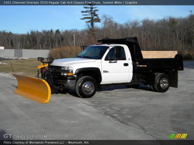 Summit White / Graphite 2001 Chevrolet Silverado 3500 Regular Cab 4x4 Chassis Plow Truck
