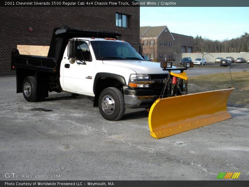 Summit White / Graphite 2001 Chevrolet Silverado 3500 Regular Cab 4x4 Chassis Plow Truck