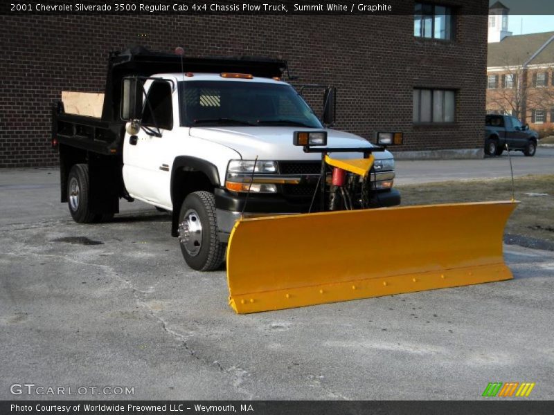 Summit White / Graphite 2001 Chevrolet Silverado 3500 Regular Cab 4x4 Chassis Plow Truck