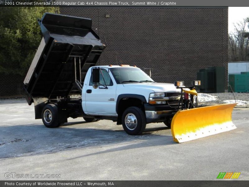 Summit White / Graphite 2001 Chevrolet Silverado 3500 Regular Cab 4x4 Chassis Plow Truck