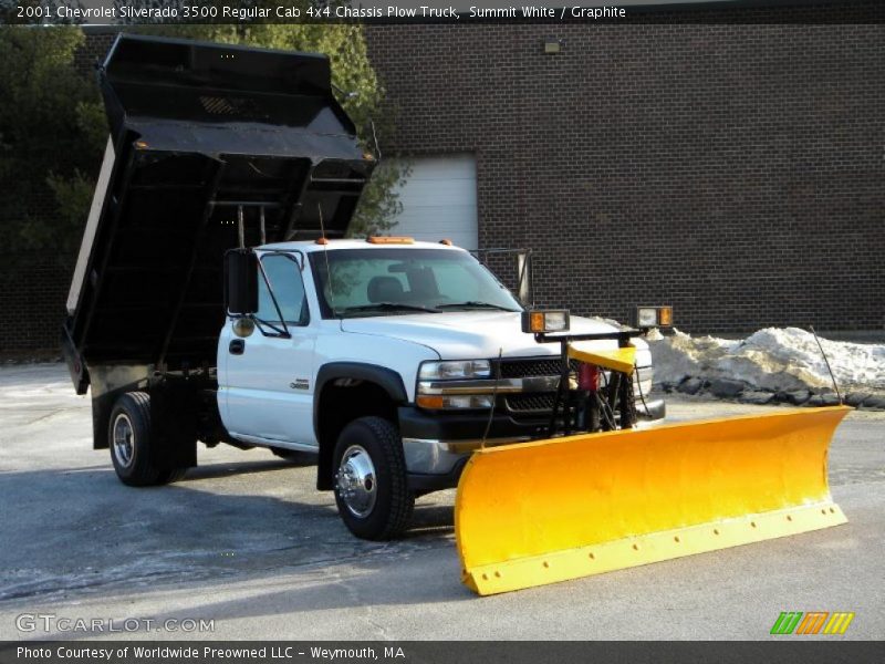 Summit White / Graphite 2001 Chevrolet Silverado 3500 Regular Cab 4x4 Chassis Plow Truck