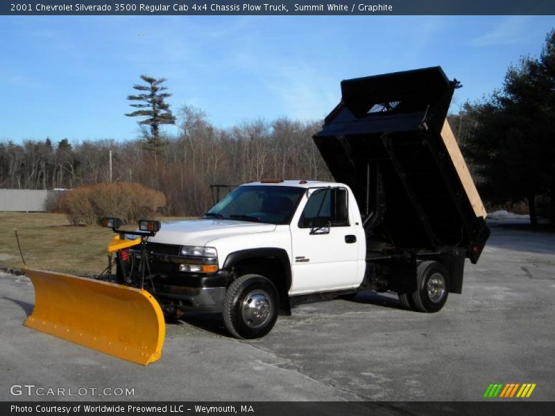Summit White / Graphite 2001 Chevrolet Silverado 3500 Regular Cab 4x4 Chassis Plow Truck