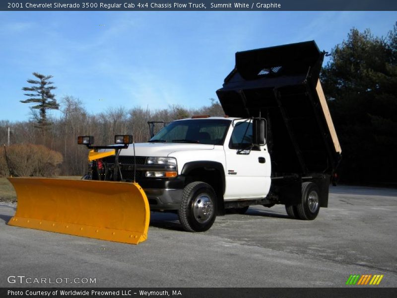 Summit White / Graphite 2001 Chevrolet Silverado 3500 Regular Cab 4x4 Chassis Plow Truck