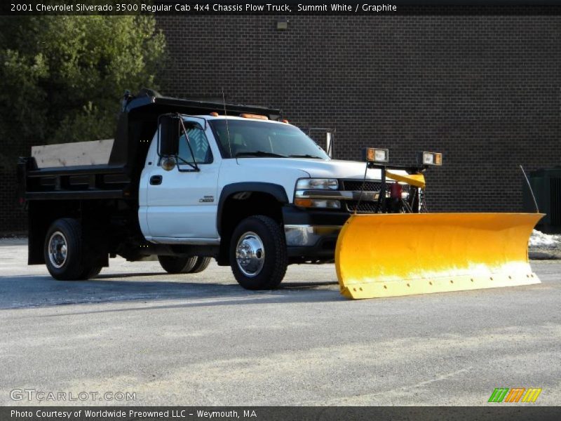 Summit White / Graphite 2001 Chevrolet Silverado 3500 Regular Cab 4x4 Chassis Plow Truck