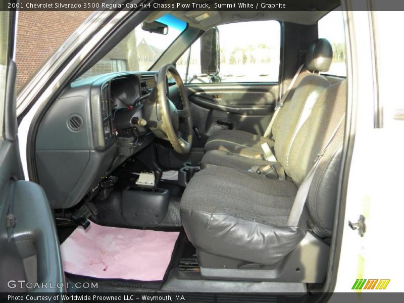 2001 Silverado 3500 Regular Cab 4x4 Chassis Plow Truck Graphite Interior