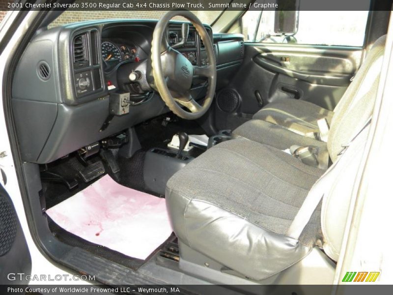  2001 Silverado 3500 Regular Cab 4x4 Chassis Plow Truck Graphite Interior
