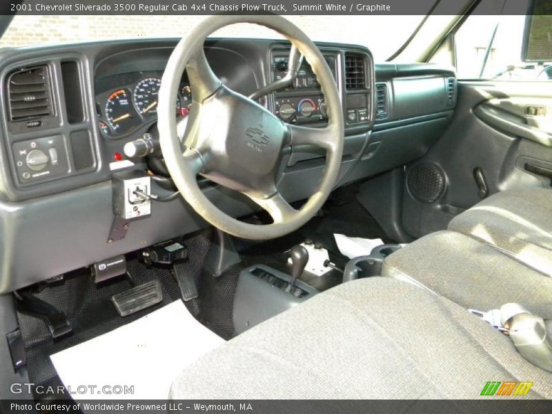 Summit White / Graphite 2001 Chevrolet Silverado 3500 Regular Cab 4x4 Chassis Plow Truck